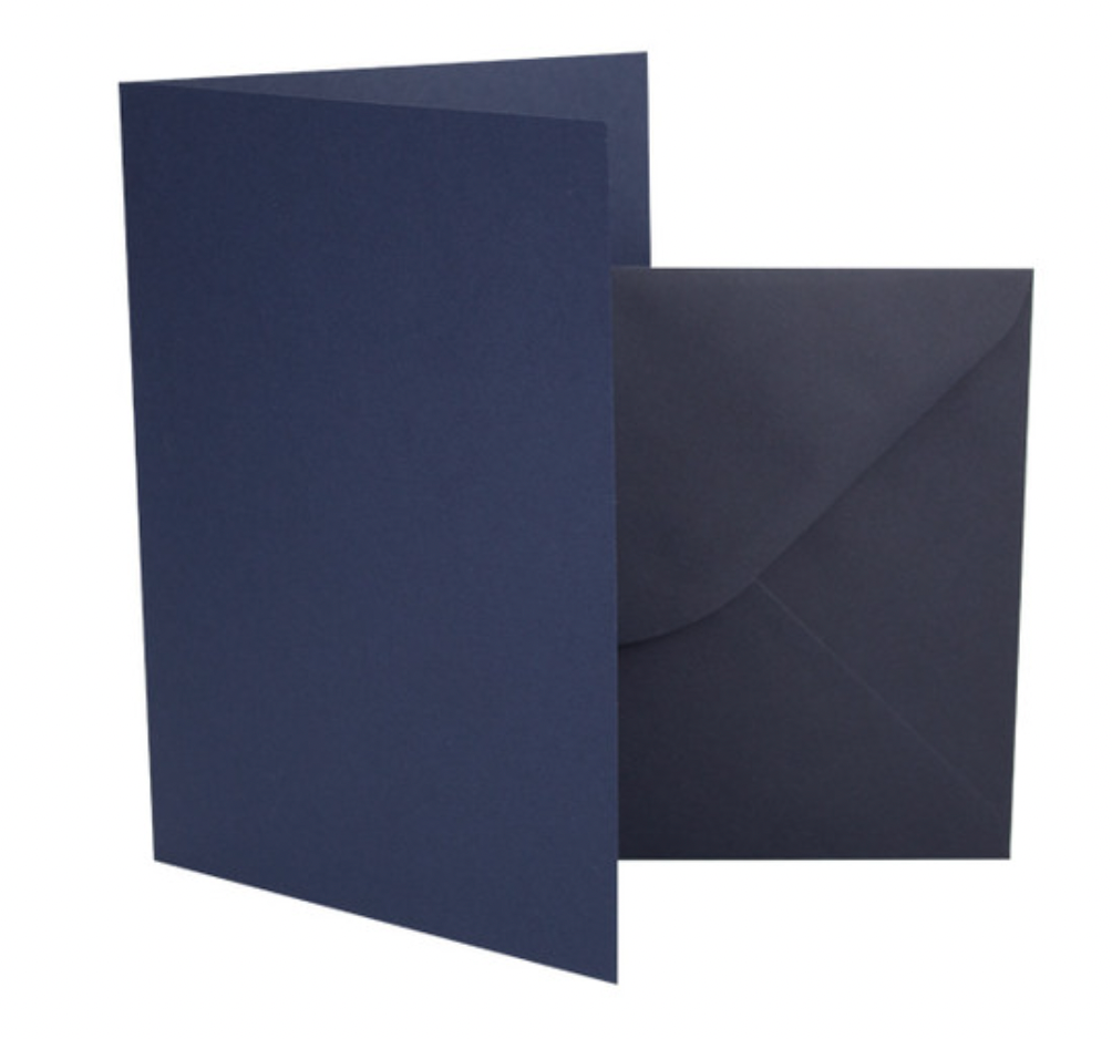 A6 Card Blanks and Envelopes - Navy